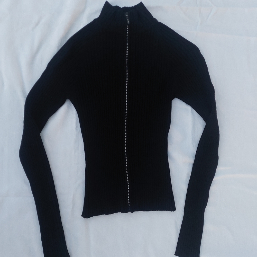 LUCY & Paris Black with Rhinestone Zipper size small.